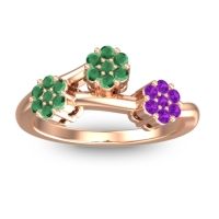 Emerald Fashion Ring In 18K Rose Gold With Amethyst – Padmadi Simple Ring