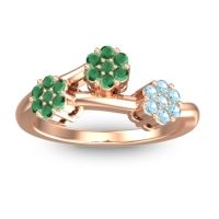 Emerald Fashion Ring In 18K Rose Gold With Aquamarine – Padmadi Simple Ring