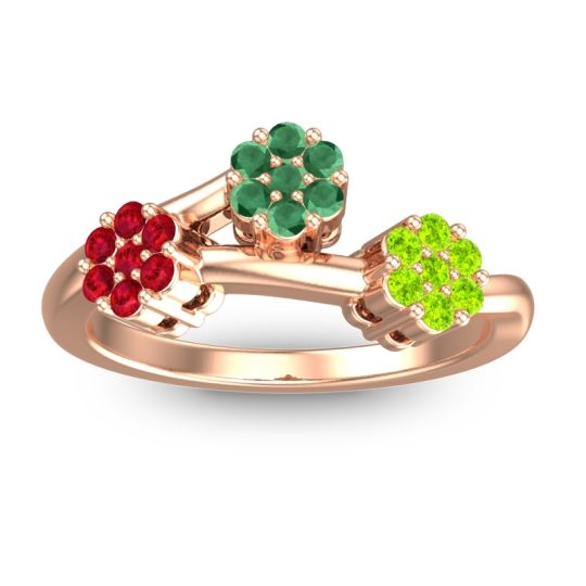 Simple Floral Pave Padmadi Ring