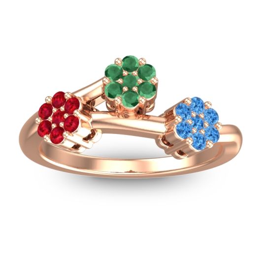 Simple Floral Pave Padmadi Ring