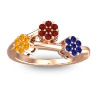 Garnet Fashion Ring In 18K Rose Gold With Citrine And Blue Sapphire – Padmadi Simple Ring