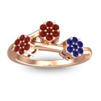 Garnet Fashion Ring In 18K Rose Gold With Blue Sapphire – Padmadi Simple Ring