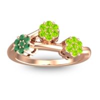 Peridot Fashion Ring In 18K Rose Gold With Emerald – Padmadi Simple Ring