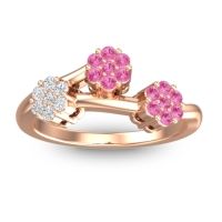 Pink Tourmaline Fashion Ring In 18K Rose Gold With Lab Diamond – Padmadi Simple Ring