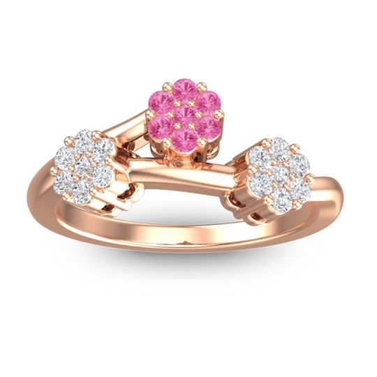 Simple Floral Pave Padmadi Ring