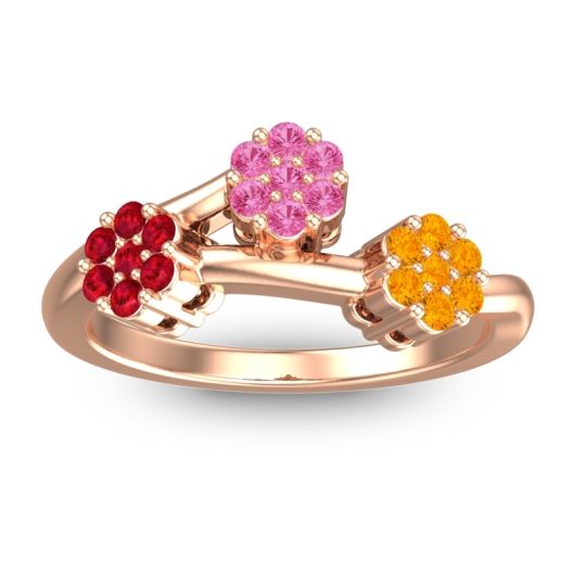 Simple Floral Pave Padmadi Ring