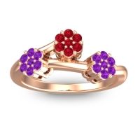 Ruby Fashion Ring In 18K Rose Gold With Amethyst – Padmadi Simple Ring
