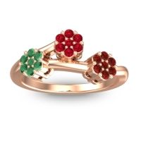 Ruby Fashion Ring In 18K Rose Gold With Emerald And Garnet – Padmadi Simple Ring