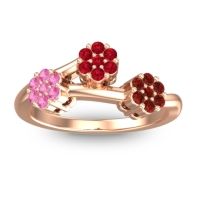 Ruby Fashion Ring In 18K Rose Gold With Pink Tourmaline And Garnet – Padmadi Simple Ring