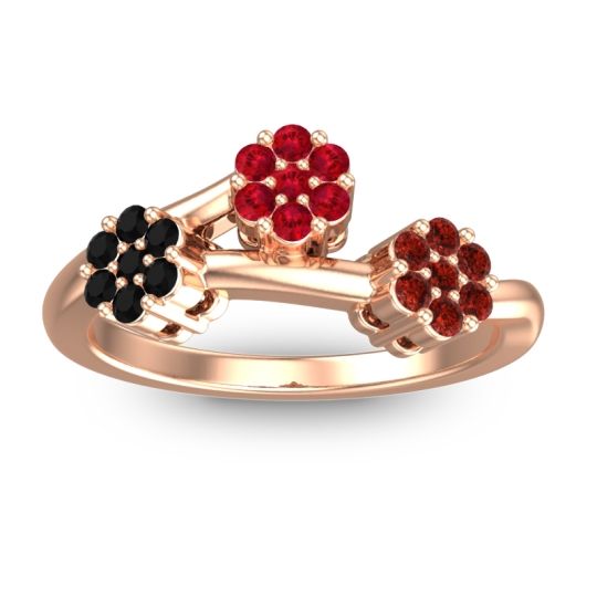 Simple Floral Pave Padmadi Ring