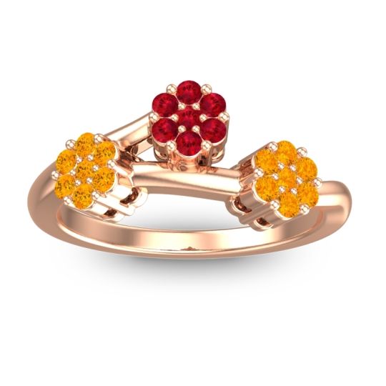 Simple Floral Pave Padmadi Ring