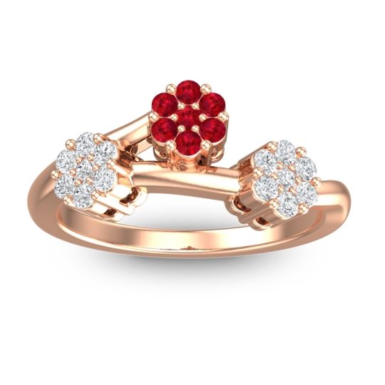 Simple Floral Pave Padmadi Ring