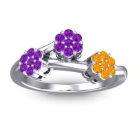 Simple Floral Pave Padmadi Ring