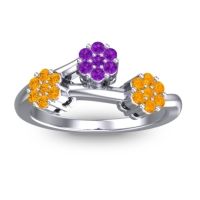 Amethyst Fashion Ring In Platinum With Citrine – Padmadi Simple Ring