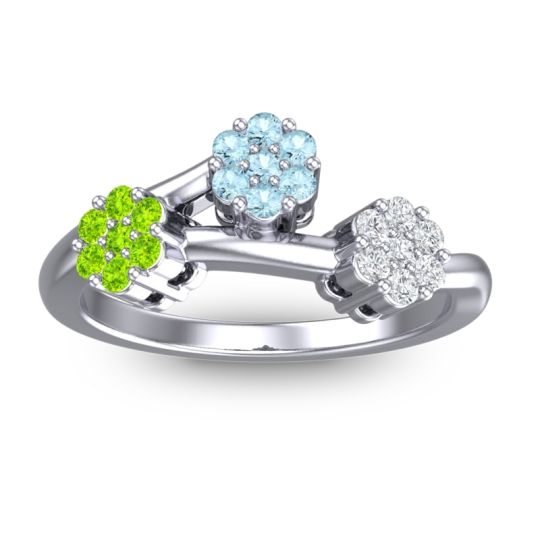 Simple Floral Pave Padmadi Ring