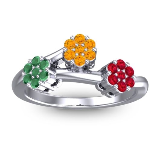 Simple Floral Pave Padmadi Ring