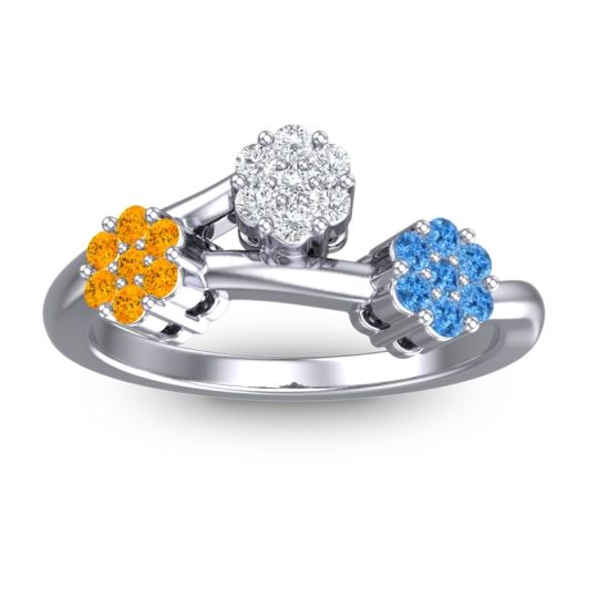 Simple Floral Pave Padmadi Ring