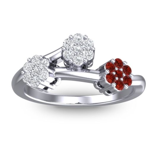 Simple Floral Pave Padmadi Ring
