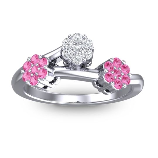 Simple Floral Pave Padmadi Ring