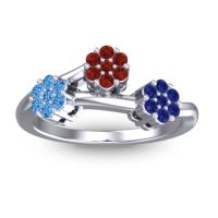 Simple Floral Pave Padmadi Ring