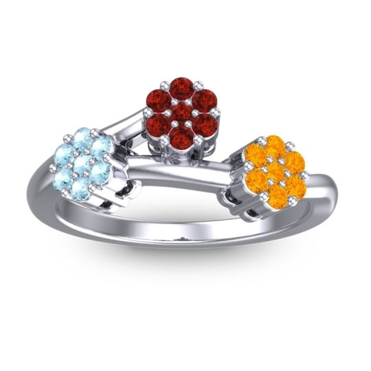 Simple Floral Pave Padmadi Ring