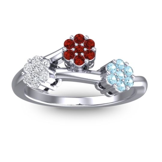 Simple Floral Pave Padmadi Ring