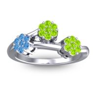 Peridot Fashion Ring In Platinum With Swiss Blue Topaz – Padmadi Simple Ring