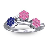 Pink Tourmaline Fashion Ring In Palladium With Blue Sapphire – Padmadi Simple Ring