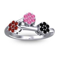 Pink Tourmaline Fashion Ring In Platinum With Garnet And Black Onyx – Padmadi Simple Ring