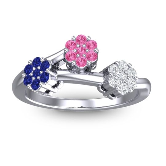 Simple Floral Pave Padmadi Ring