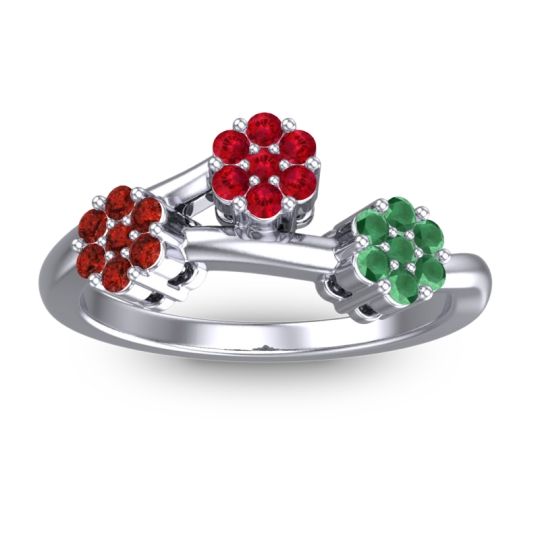 Simple Floral Pave Padmadi Ring