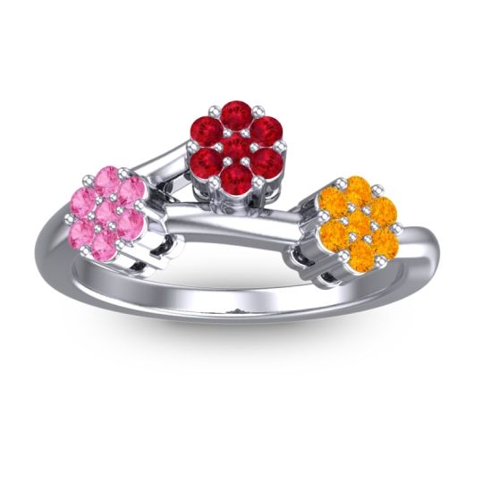 Simple Floral Pave Padmadi Ring