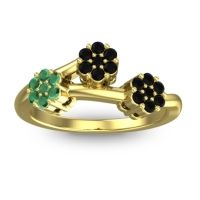 Black Onyx Fashion Ring In 18k Yellow Gold With Emerald – Padmadi Simple Ring