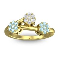 Lab Diamond Fashion Ring In 18k Yellow Gold With Aquamarine – Padmadi Simple Ring