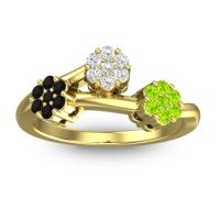 Diamond Fashion Ring In 18k Yellow Gold With Black Onyx And Peridot – Padmadi Simple Ring