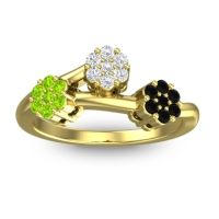 Diamond Fashion Ring In 18k Yellow Gold With Peridot And Black Onyx – Padmadi Simple Ring