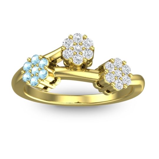 Simple Floral Pave Padmadi Ring