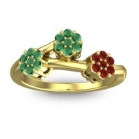 Emerald Fashion Ring In 18k Yellow Gold With Garnet – Padmadi Simple Ring