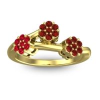 Garnet Fashion Ring In 18k Yellow Gold With Ruby – Padmadi Simple Ring