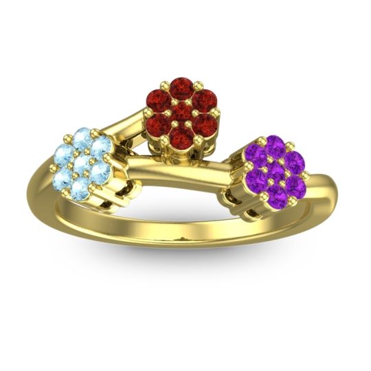 Simple Floral Pave Padmadi Ring