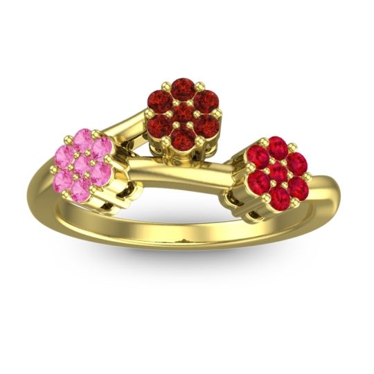 Simple Floral Pave Padmadi Ring