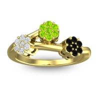 Peridot Fashion Ring In 18k Yellow Gold With Diamond And Black Onyx – Padmadi Simple Ring