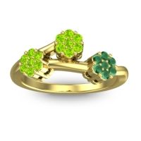 Peridot Fashion Ring In 18k Yellow Gold With Emerald – Padmadi Simple Ring