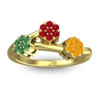 Ruby Fashion Ring In 18k Yellow Gold With Emerald And Citrine – Padmadi Simple Ring