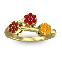 Ruby Fashion Ring In 18k Yellow Gold With Garnet And Citrine – Padmadi Simple Ring