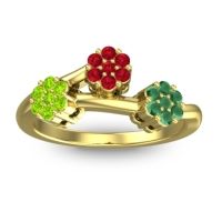 Simple Floral Pave Padmadi Ring