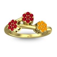 Ruby Fashion Ring In 18k Yellow Gold With Citrine – Padmadi Simple Ring
