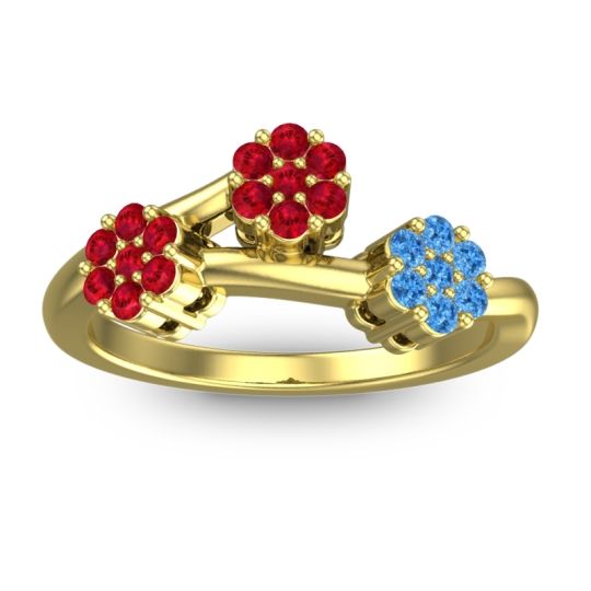 Simple Floral Pave Padmadi Ring