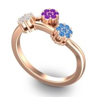 Simple Floral Pave Padmadi Ring