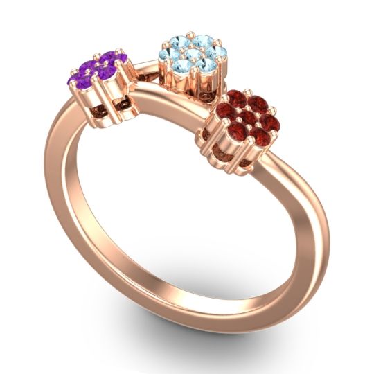 Simple Floral Pave Padmadi Ring